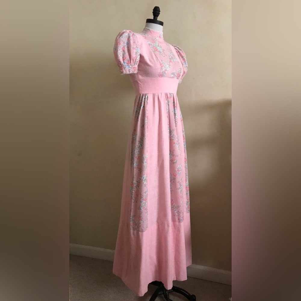 Vintage Pink Floral Maxi Dress - Picture 1 of 8